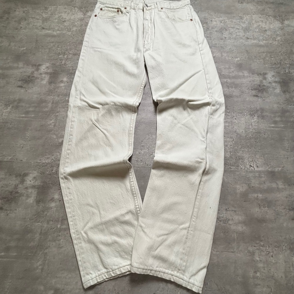 Levi's 501 Jeans 30x30 Off White Cream Vintage Made in USA Straight Leg